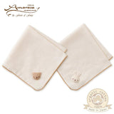 Amorosa mamma ガーゼハンカチ【手編みモチーフ】／くま・うさぎ