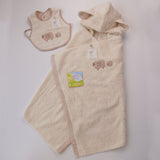 kontex フード付きバスタオル＋スタイの箱入り2点セット／フラッフィー／メーカー取り寄せ（1週間以内に入荷）