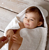 kontex フード付きバスタオル＋スタイ+ハンカチの箱入り3点セット／ナチュラルドット／メーカー取り寄せ（1週間以内に入荷）