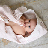 kontex フード付きバスタオル＋スタイの箱入り2点セット／ナチュラルドット／メーカー取り寄せ（1週間以内に入荷）